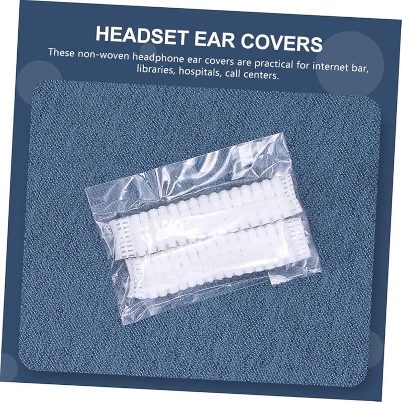 Balacoo 50 Pairs Disposable Non Woven Headset Covers Sweat Dust Resistant Hygienic Protection - Image 3